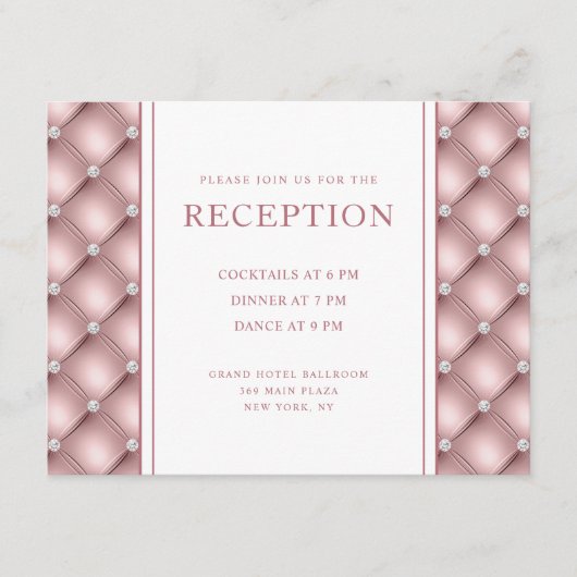 バラエレガント金ゴールドダイヤモンドタフテッドウェディングレセプション エンクロージャーカード (正面)