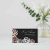 バラエレガント金ゴールドダリアフローラグリッターフォイル 名刺 (スタンド正面)