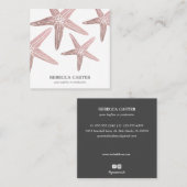 バラエレガント金ゴールドトロピカルヒトデビーチ沿岸 スクエア名刺 (正面/裏面)