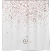 バラエレガント金ゴールドドットマンダラ シャワーカーテン (正面)