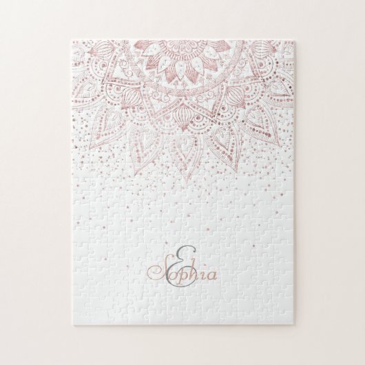 バラエレガント金ゴールドドットマンダラ ジグソーパズル (縦)