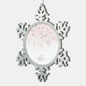 バラエレガント金ゴールドドットマンダラ スノーフレークピューターオーナメント (右)