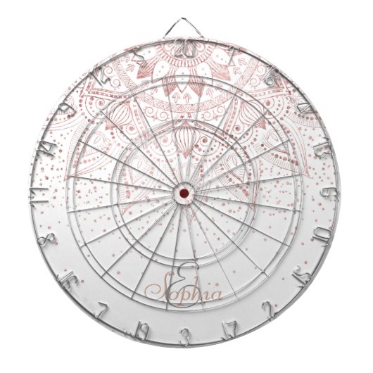 バラエレガント金ゴールドドットマンダラ ダーツボード (正面)