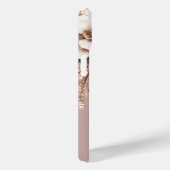 バラエレガント金ゴールドドリップスブルゴーニュフローラモノグラム Case-Mate iPhoneケース (裏面 / 右)