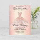 バラエレガント金ゴールドドレスキンセアニェラ 招待状 (スタンド正面)