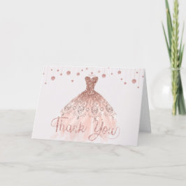 バラエレガント金ゴールドドレスキンセアニラ15誕生日 サンキューカード