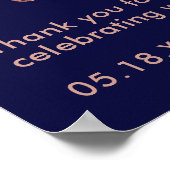 バラエレガント金ゴールドネイビーブルーバルミツワー歓迎 ポスター (角)