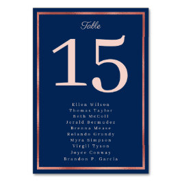 バラエレガント金ゴールドネイビーラグジュアリー結婚ズ テーブルナンバー