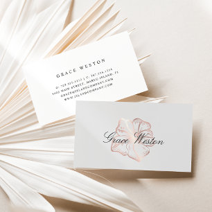 バラエレガント金ゴールドハイビスカスフラワースクリプト 名刺