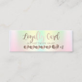 バラエレガント金ゴールドハート、虹色ホログラフィック ロイヤリティカード (正面)