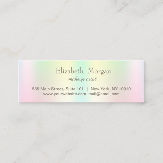 バラエレガント金ゴールドハート、虹色ホログラフィック ロイヤリティカード (裏面)