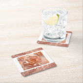 バラエレガント金ゴールドバラグリッター紙コースター スクエアペーパーコースター (インサイチュ)