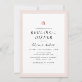 バラエレガント金ゴールドバラミニマリストリハーサルディナー 招待状 (正面)