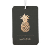 バラエレガント金ゴールドパイナップルオンブラック カーエアーフレッシュナー (裏面)