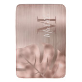 バラエレガント金ゴールドパームリーフモノグラム バスマット (正面縦)