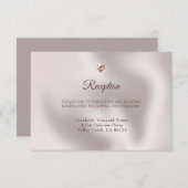 バラエレガント金ゴールドパール&ダイヤモンドジェムストー結婚ン エンクロージャーカード (正面/裏面)