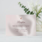 バラエレガント金ゴールドパール&ダイヤモンドジェムストー結婚ン エンクロージャーカード (スタンド正面)