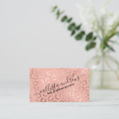 バラエレガント金ゴールドヒョウアニマルプリント 名刺 (スタンド正面)