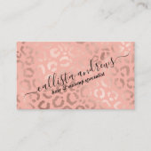 バラエレガント金ゴールドヒョウアニマルプリント 名刺 (正面)