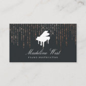 バラエレガント金ゴールドピアノインストラクター先生 名刺 (正面)