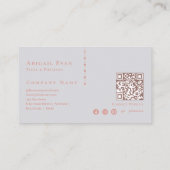 バラエレガント金ゴールドピンクとグレーモノグラム 名刺 (裏面)