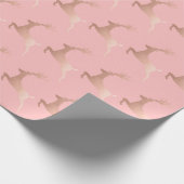 バラエレガント金ゴールドピンククリスマストナディアパターン ラッピングペーパー (角)