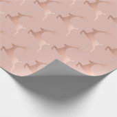 バラエレガント金ゴールドピンククリスマストナディアパターン ラッピングペーパー (角)