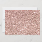 バラエレガント金ゴールドピンクグリッターベビーシャワー 招待状 (裏面)