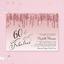 バラエレガント金ゴールドピンクグリッター60th誕生日パーティー