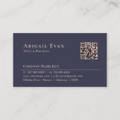 バラエレガント金ゴールドピンクフェザーロゴ公証人サービス 名刺 (裏面)