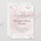 バラエレガント金ゴールドピンクフローラキンセアニラ 招待状 (正面)