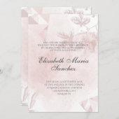 バラエレガント金ゴールドピンクフローラキンセアニラ 招待状 (正面/裏面)