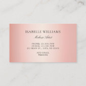 バラエレガント金ゴールドピンクブラックマーブルアゲート 名刺 (裏面)