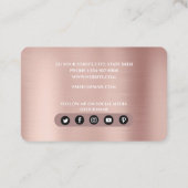 バラエレガント金ゴールドピンクモノグラムソーシャルメディアのアイコン 名刺 (裏面)