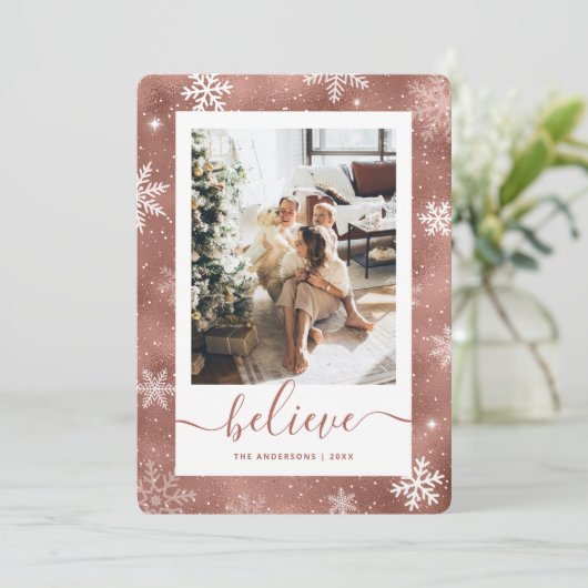 バラエレガント金ゴールドフォトスノーフレーク シーズンカード (スタンド正面)