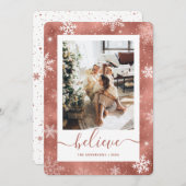 バラエレガント金ゴールドフォトスノーフレーク シーズンカード (正面/裏面)