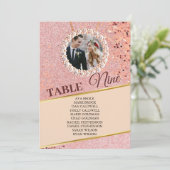 バラエレガント金ゴールドフォト着座図カード 招待状 (スタンド正面)