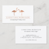 バラエレガント金ゴールドフラミンゴイベントプランナーホワイト 名刺 (正面/裏面)