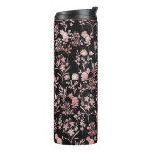 バラエレガント金ゴールドフラワーズブラックボタニカル タンブラー (回転左)