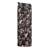 バラエレガント金ゴールドフラワーズブラックボタニカル タンブラー (回転右)