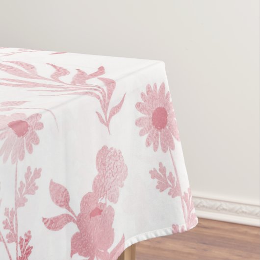 バラエレガント金ゴールドフラワーズホワイトボタニカル テーブルクロス (インサイチュ)