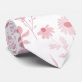 バラエレガント金ゴールドフラワーズホワイトボタニカル ネクタイ (ロール)