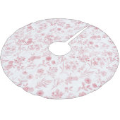 バラエレガント金ゴールドフラワーズホワイトボタニカル ブラッシュドポリエステルツリースカート (アングル)