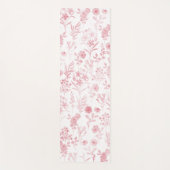 バラエレガント金ゴールドフラワーズホワイトボタニカル ヨガマット (正面)