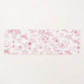 バラエレガント金ゴールドフラワーズホワイトボタニカル ヨガマット (正面(横))