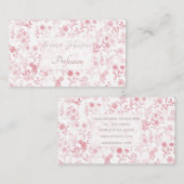 バラエレガント金ゴールドフラワーズホワイトボタニカル 名刺 (正面/裏面)