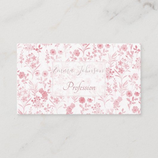 バラエレガント金ゴールドフラワーズホワイトボタニカル 名刺 (正面)