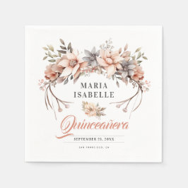 バラエレガント金ゴールドフローラクラウンキンセアニラパーティー スタンダードカクテルナプキン