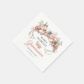 バラエレガント金ゴールドフローラクラウンキンセアニラパーティー スタンダードカクテルナプキン (角)