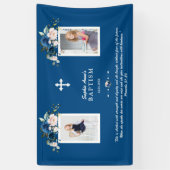 バラエレガント金ゴールドフローラバプティスガール写真 横断幕 (縦)